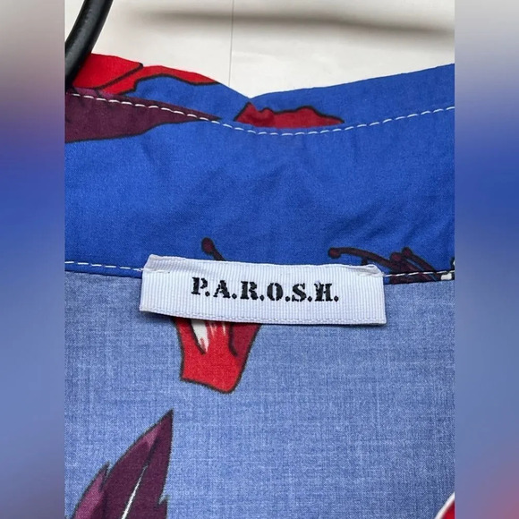 P.A.R.O.S.H. floral-print maxi shirt dress size large - Picture 8 of 13